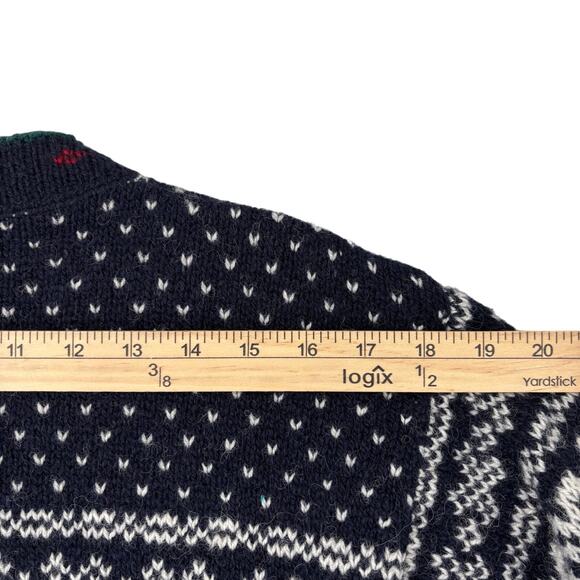 LL Bean Fair Isle Cardigan Sweater Campcore 80’s Nordic Womens Small - Picture 7 of 9